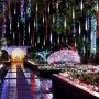 Falling Rain Lights,Kellegour Led Meteor Shower Rain Lights 8 Tubes 136 LED(11.8 inch/Tube) Icicle Rain Drop Lights Christmas Lights for Christmas Tree Decoration Wedding Party Holiday (White)