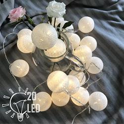 Gladworts Decorative String Lights for Living Room White Hanging Lights Globe Nursery Decor Balls for Bedroom, USB Powered Indoor Lights for Home Decor, 10ft