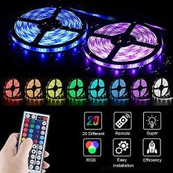 FASHURN Led Strip Lights ,32.8 Feet RGB Flexible Led Light Strips with 44Keys IR Remote 12V Power Supply,SMD5050 Color Changing Led Lights for Bedroom, Home, Indoor,Kitchen,Party Decoration