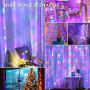 300 LED Curtain Lights with Voice Activated, E-POWIND USB Powered Christmas Fairy Light 9.8ft with Remote, Wall Hanging Light for Bedroom Window Wedding Party Backdrop Decor, Multicolor(No Curtain)