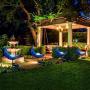 EOYIZW Garden Solar Lights Outdoor Decorative, (2 Pack) Garden Decor Solar Lights, Waterproof Metal Moon Stake Light, Yard Decor Ornaments Light Warm White LED for Lawn, Patio, Pathway -Blue