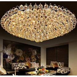 A Million Luxury Crystal Chandelier Flush Mount 31.5'' Modern Minimalist Design Pendant 15-Light Ceiling Light Fixture for Living Room Bedroom Restaurant Kitchen Lobby, E12 Socket