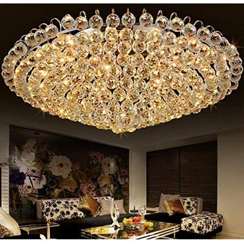 A Million Luxury Crystal Chandelier Flush Mount 31.5'' Modern Minimalist Design Pendant 15-Light Ceiling Light Fixture for Living Room Bedroom Restaurant Kitchen Lobby, E12 Socket