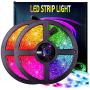 Yardeen 65.6ft LED Strip Lights, Bluetooth Extra-Long 5050RGB, UL Adapter 2x32.8ft 600LEDs for iOS and Android, 44-Key Controller/App Controlled Music Lights for Home, Kitchen, TV, Party