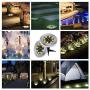 Biling Solar Disk Lights Outdoor, 8 LED Bulbs Solar Ground Lights Outdoor Waterproof for Garden Yard Patio Pathway Lawn Driveway - Warm White (12 Pack)