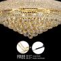 BEIRIO 13-Lights Golden Finish Classic Empire Style K9 Crystal Chandelier Ceiling Light for Living Room Foyer Dining Room Hallway Bedroom (24×31.5 inch) New Packaging Easy to Install