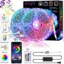 Smart WiFi LED Strip Lights Works with Alexa, Google Home Brighter 5050 LED, 16 Million Colors Phone App Controlled Music Light Strip for Home, Kitchen, TV, Party, for iOS and Android, 32.8ft