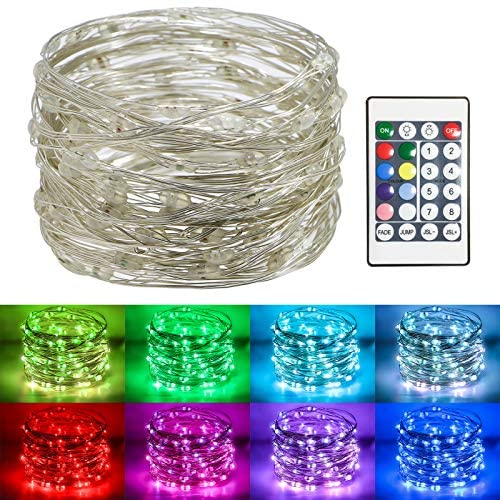 Koopower 100 Led 32Ft Fairy Lights Battery Operated Muticolor Changing String Lights RGB Waterproof Firefly Lights for Bedroom, Garden, Easter, Christmas Decoration( Remote and Timer)