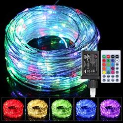 Tomshine 66FT LED Rope Lights Outdoor String Lights Plug in, 200 LEDs 13 Color Changing Lights with Remote IP68 Waterproof Fairy Lights for Bedroom Patio Garden Wedding Party Christmas Home Decor