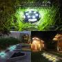 Solar Ground Lights Outdoor - Solar Garden Disk Lights,Multi-Color Auto-Changing 10 LED Waterproof In-Ground Outdoor Landscape Lighting for Lawn Patio Pathway Yard Deck Walkway Flood Light (4 Pack)