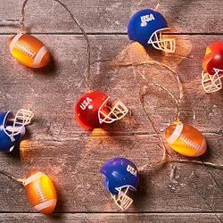 Lights4fun, Inc. 10 American Football & Helmet Indoor Battery Operated LED String Lights