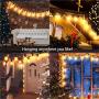 iMartine Decorative String Light Outdoor Waterproof LED with Flickering Flame Lights, 48FT Orange Patio Lights with 15 Shatterproof Bulbs, Decor for Backyard Cafe Bistro Wedding Party Garden Festival