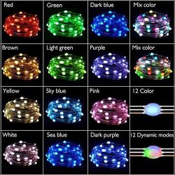 SIPIK Fairy Lights for Bedroom 16 Colors USB Christmas Lights Remote 33ft 100 LEDs 12 Lighting Modes Waterproof Lights for Craft Bedroom Wedding Christmas Decorations