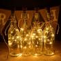 kingleder Wine Bottle USB Rechargeable LED Cork Light String, USB Powered LED Accent Light for Bedroom Living Room Wedding Party Decoration(4 Pack, Warm White)