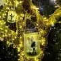 Alritz 2 Pack Solar Lantern Fairy Lights, Outdoor Hanging Frosted Glass Mason Jar Lights for Tree, Table, Yard, Garden, Patio, Lawn, Outdoor Decorations, Valentines Day Birthday Party Decorations