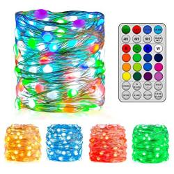 LED Christmas String Lights Outdoor Indoor Fairy String Lights 33ft 100 USB 8 Modes 16 Colors Dimmable with Remote Control Waterproof Oversize Lamp Beads Lights for Bedroom Room Patio Garden