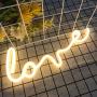 Protecu Love Neon Sign, 3 AA Battery/USB Powered Neon Lights LED Signs for Bedroom Neon Signs for Wall Decor, Neon Signs for Birthday, Party, Kids, Girls Room, Christmas, New Year Decor (Warm White 1)