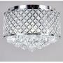Top Lighting 4-Light Chrome Finish Round Metal Shade Crystal Chandelier Flush Mount Ceiling Fixture