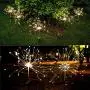 Solar Garden Lights Solar Stake Lights DIY Firework Lights Foldable Branches IP67 Waterproof LED Outdoor Home Decor Artificial Trees for Christmas Birthday Wedding Party (Warm White)