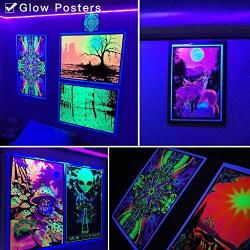 DeepDream Waterproof Black Light LED Blacklight UV Strip 300 LEDs 16.4Ft/5M with 12V Power Supply, Bedroom DJ Party Halloween Christmas Room Decoration IP65 for Outdoor Glow in the dark