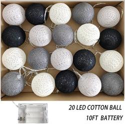 Gladworts Decorative String Lights for Living Room Globe Grey Bedroom Decor Balls, Battery Operated Indoor Light for Home Decor, 10ft