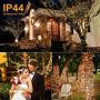 LED Outdoor String Lights - Novtech 164FT 2000LEDs Fairy String Lights Plug in Christmas Lights - Waterproof Decorative String Lights for Christmas Home Garden Patio Wedding Party Holiday - Warm White