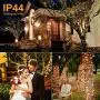 LED Outdoor String Lights - Novtech 164FT 2000LEDs Fairy String Lights Plug in Christmas Lights - Waterproof Decorative String Lights for Christmas Home Garden Patio Wedding Party Holiday - Warm White