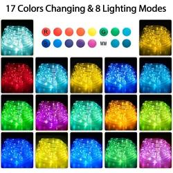 Koxly 120 LED Rope Lights Indoor Outdoor 39.37ft 17 Multi Color Changing Tube String Strip Lighting with Remote 8 Mode Twinkle Waterproof Christmas Decoration Wedding Camping Party Bedroom, Pool (USB)