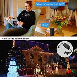 Outdoor Dimmer, Smart Wifi Plug-in Light Dimmer Switch for LED String Light, Wireless Remote Control Dimming-350W, Outdoor Plug Works with Alexa Google Home, IP44 Waterproof/Timer by Smartphone