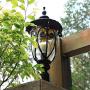 Goalplus Outdoor Post Light Fixture with Pier Mount Vintage Post Lamp for Yard 60W E26 Post Lantern in Bronze Finish with Seeded Glass Shade, 24'' High, IP44 Waterproof, LM0519-M
