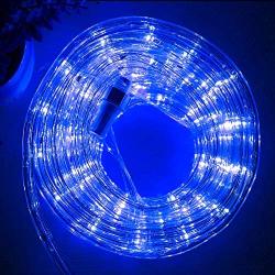 33ft LED Rope Lights,110V 2 Wire Connectable Christmas Rope Lights Outdoor,240 LED Waterproof Indoor Outdoor Blue Rope Lights for Deck, Patio, Pool, Camping, Halloween Decorations(Blue)