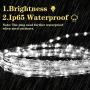 SURNIE Outdoor Rope Lights Waterproof 150ft Led Light Rope 110V 6500k Daylight White Led Strip Lights Cuttable Connectable for Deck Patio, Indoor Outside Use