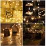 Beetwo Battery Operated String Lights, 33ft 100 LED Globe String Lights Waterproof Fairy Lights with Remote Controller for Bedroom Garden Christmas Tree Decoration (Timer, Warm White)