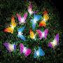 Berocia Butterfly Solar String Lights Outdoor, 12 LED Waterpoof LED Solar Butterfly Lights Outdoor Indoor for Bedroom (Butterfly)