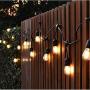 Waterproof Outdoor String Lights - Motent 12Ft Commercial Grade Patio Lights Heavy Duty Light String Hanging Lights Fixture with 11W S14 Bulbs for Deckyard Garden Porch Party Decor