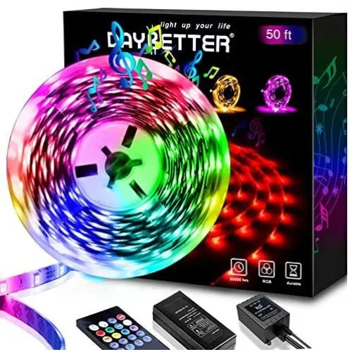 Daybetter LED Strip Lights 25ft, Music LED Lights for Bedroom Home Party