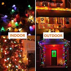 Extendable C9 Christmas Lights, 50 LED 33ft Waterproof Green Wire String Lights Indoor Outdoor Fairy Lights for Christmas Tree, Patio, Wedding, Christmas, Party Decoration (Multicolor)