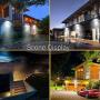 LSSEDA Solar Lights Outdoor Waterproof Bright 400LM Lights 3 Working Modes with 120° Wide-Angle Wireless Motion Sensor Lights for Gate, Wall, Driveway, Garage Yard, Patio, Garden, Deck (4 Pack)