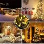 MZD8391 500LED 164FT Solar Power Christmas Lights Outdoor Indoor String Lights 8 Modes with Remote Control for Christmas Tree Decoration (Warm White)