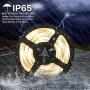 Solar LED Strip Lights Outdoor, 5m/16.4 feet 150 LED Solar String Lights,2 Modes, Auto ON/Off Light Strips for Garden Patio Pool Christmas Tree Bushes Wall Decoration,Waterproof (Warm White)