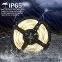 Solar LED Strip Lights Outdoor, 5m/16.4 feet 150 LED Solar String Lights,2 Modes, Auto ON/Off Light Strips for Garden Patio Pool Christmas Tree Bushes Wall Decoration,Waterproof (Warm White)