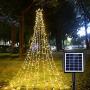 Ankway Solar String Lights Outdoor, 8 Lighting Modes Waterfall Christmas Fairy Lights with Star Outside Tree Wall Decorations for Yard, Garden, New Year, Holiday, Birthday, Wedding, Party (Solar)