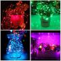 Aluan Fairy Lights 100 LED 33 FT Christmas Lights USB Plug in String Lights, 16 Colors Changing Silver Wire Firefly Lights with Remote Control for Indoor Party Halloween Christmas - 16 Vibrant Colors