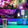 REYSURPIUS Led Strip Lights 32.8ft(300 LEDs),RGB Light Strips Kit with 44Keys IR Remote Controller,(1 roll 32.8ft) double-sided copper plate 5050RGB color changing light strip for Bedroom, Living Room