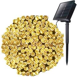 Outdoor Solar Christmas String Lights with 8 Lighting Modes, 72 Feet 200Led Waterproof Solar Powered Lights for Indoor Outside Xmas Patio Garden Yard Wedding Party Tent Tree Decor, Warm White, 1 Pack