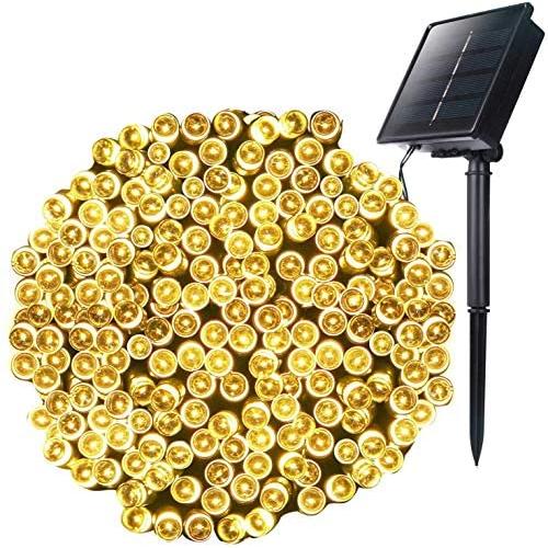 Outdoor Solar Christmas String Lights with 8 Lighting Modes, 72 Feet 200Led Waterproof Solar Powered Lights for Indoor Outside Xmas Patio Garden Yard Wedding Party Tent Tree Decor, Warm White, 1 Pack