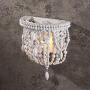 Jiuzhuo Classic Style Distressed White Wood Beaded 1-Light Decorative Indoor Wall Sconce Light