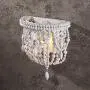 Jiuzhuo Classic Style Distressed White Wood Beaded 1-Light Decorative Indoor Wall Sconce Light