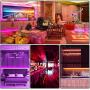 LED Strip Lights,YLCVBUD 32.8ft 3528 SMD RGB Rope Lights Music Sync Color Changing, Rope Light 600 SMD, IR Remote Controller Flexible Strip No White for Home Party Bedroom Party Indoor