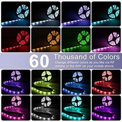 Led Strip Lights,AMKI 32.8Ft IP65 Waterproof RGB Light Strip Kits with Remote for Room, Bedroom, TV, Kitchen, Desk, Color Changing Led Strip SMD5050 with 3M Adhesive Tape, 12V Power Supply